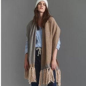 Anthropologie Isobel Fringed Scarf- 2 tone